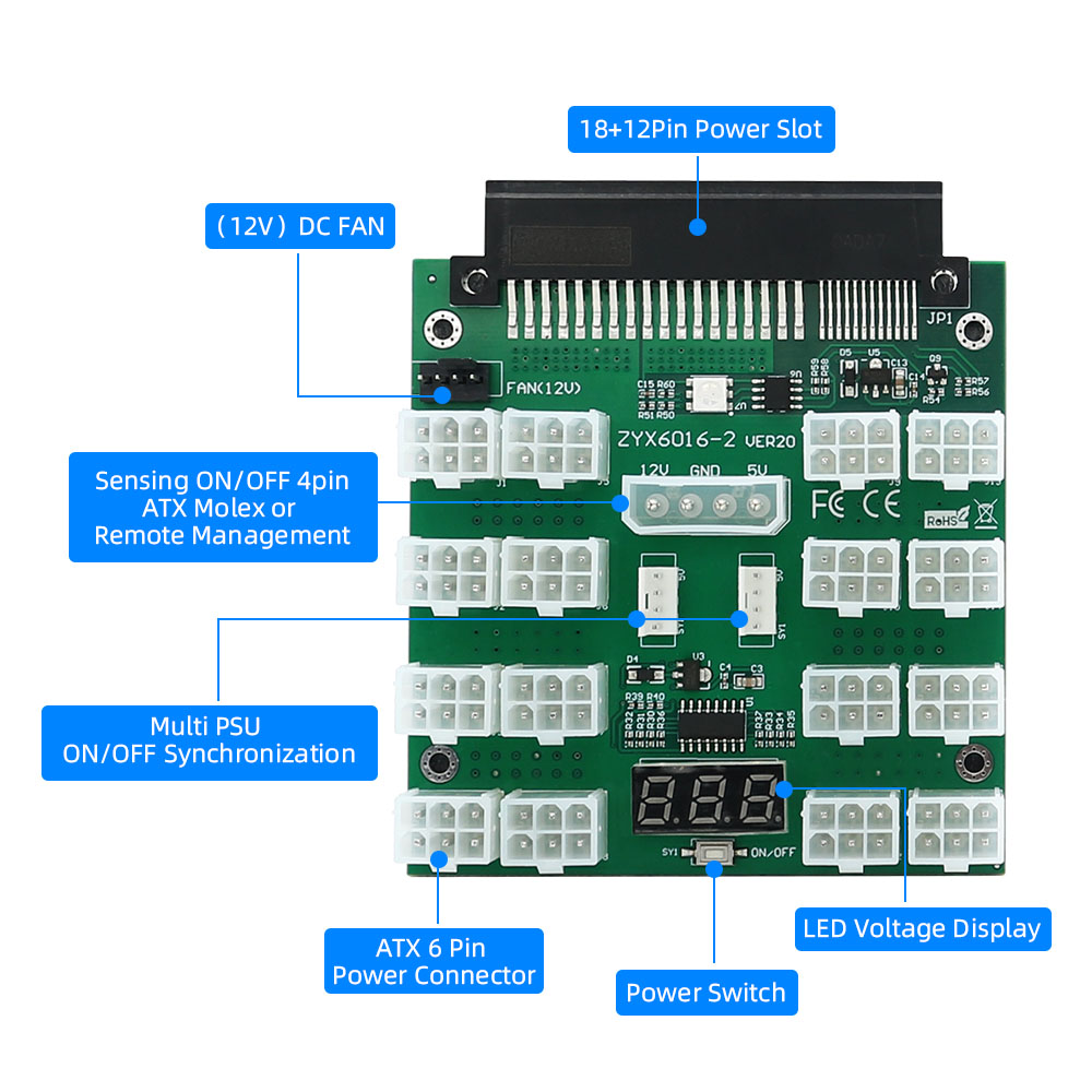 Breakout Board Dell 750W 1100W - 2000W Atx Mining Power Supply recensie en prijs